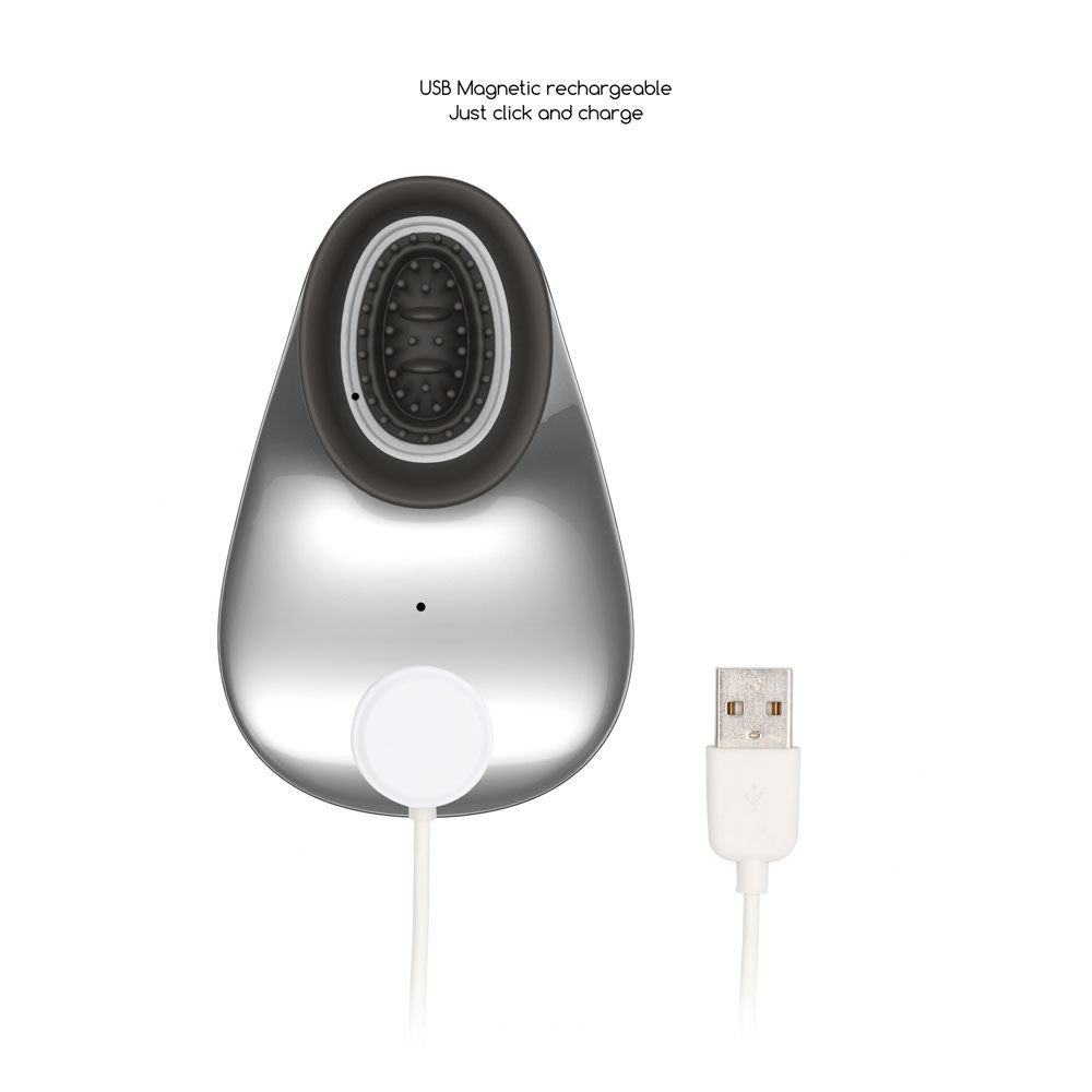 Twitch 1 - silver - clitoral stimulator - silver Product front view, with dimensions  | Flirtybay Adult Shop Australia Lingerie Shop